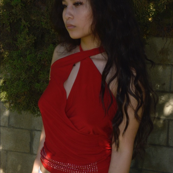 Red Halter Top - Picture 2 of 3